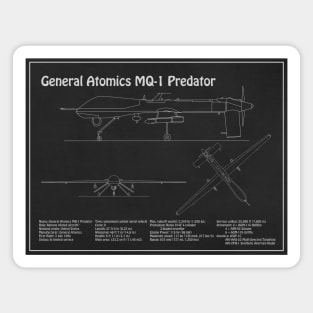 General Atomics MQ-1 Predator - Airplane Blueprint Plans - PD Magnet